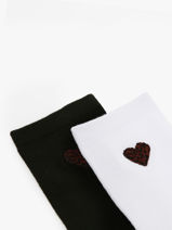 Damessokken Heart 2 Paar Pieces Zwart socks women 17108765-vue-porte
